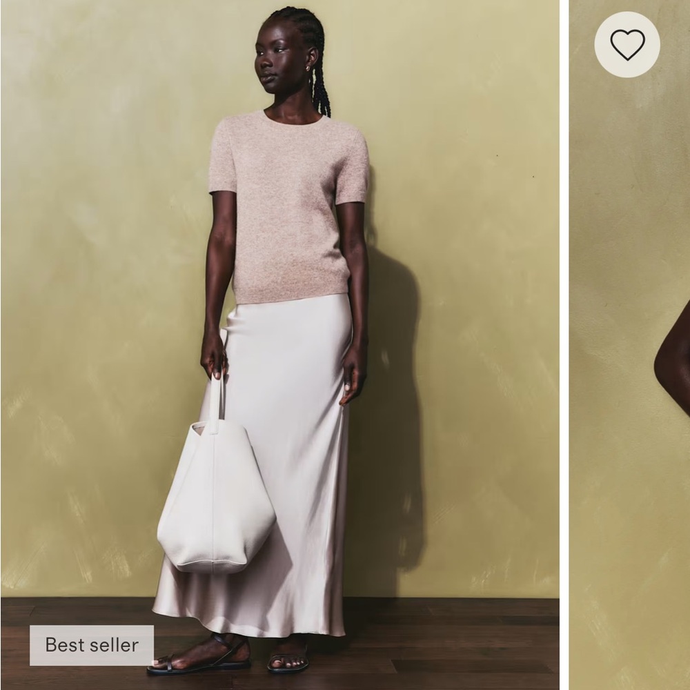 Silk Skirt in Light Taupe